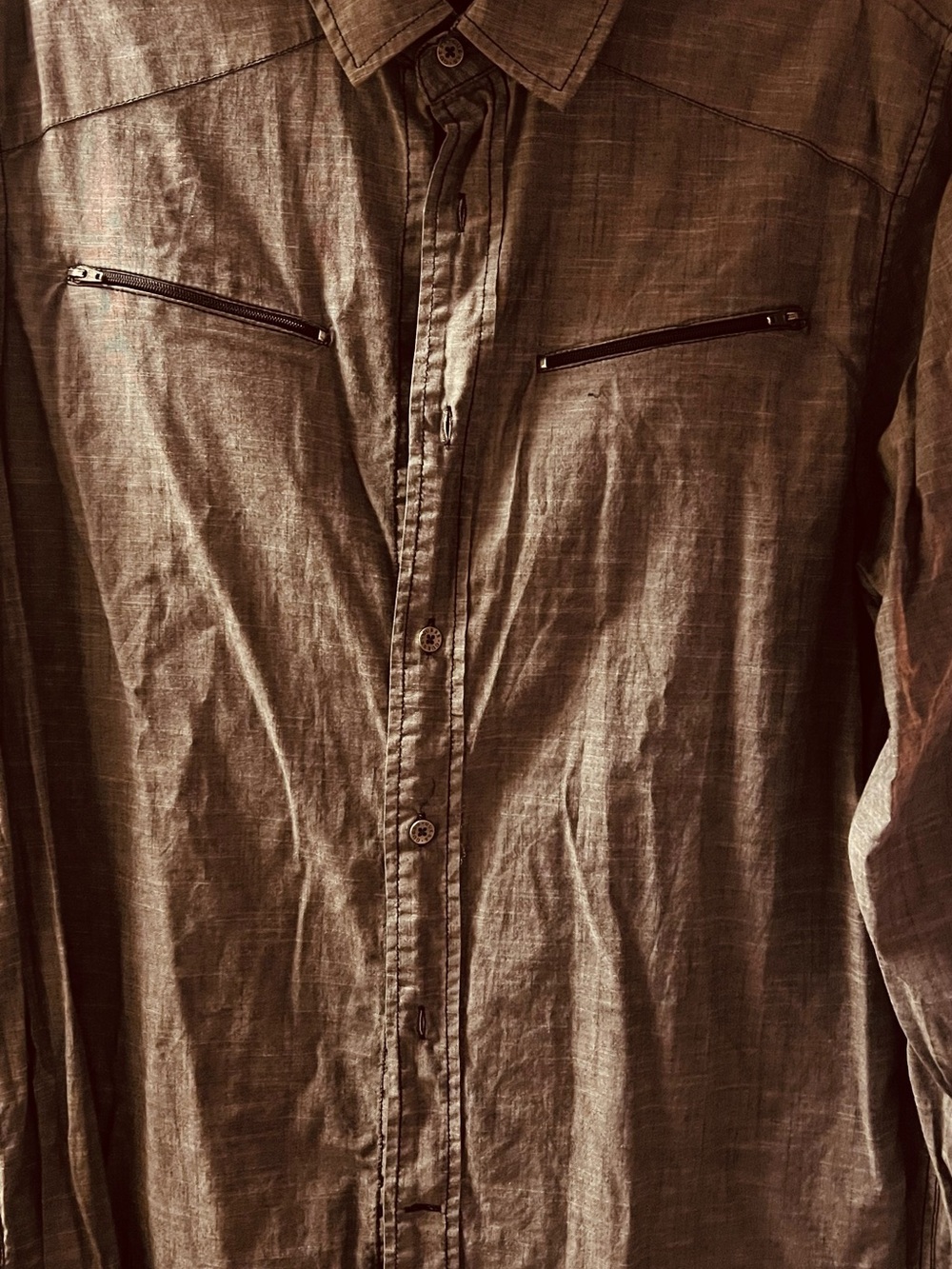 Men's Casual Button-Up Guess Grey shirt
